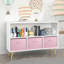 Bibliothèque moderne et multifonctionnelle avec tiroirs en tissu à trois compartiments, idéale pour un rangement organisé et élégant.-780746560