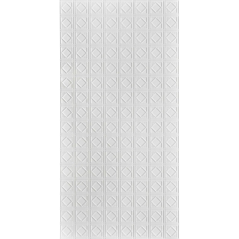 Charleston MirroFlex x 10 pi Panneaux muraux PVC PVC 3D - Blanc brillant (40 pieds carrés / feuille)