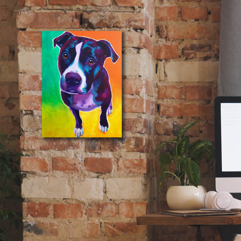 «Pit Bull - Truman» par Dawg Painter, H 16 po x l 12 po x P 0,75 po