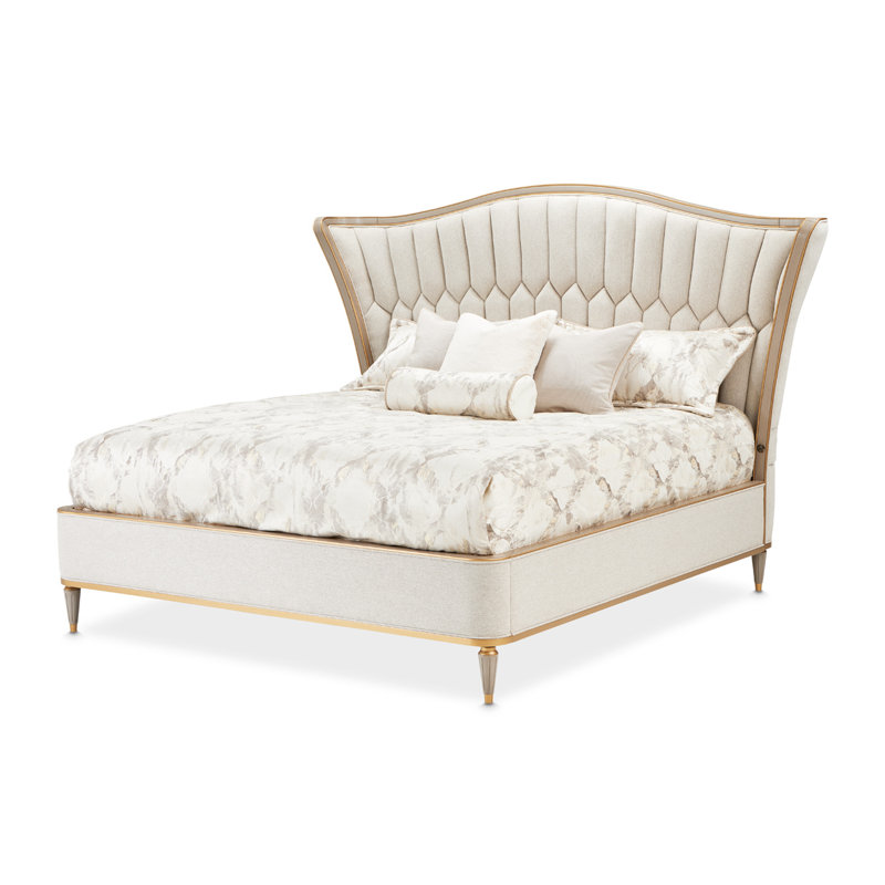  Grand lit tapissier en chenille St. Charles - Cirrus / gris tourterelle, Grand