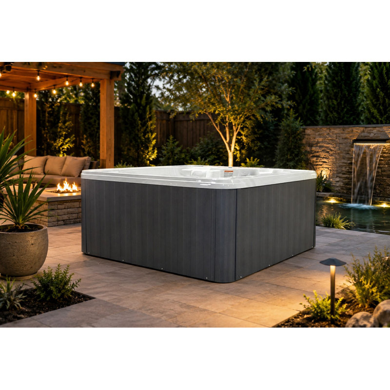 Spa rectangulaire USA Spas Eagle 110 volts pour 5 personnes, 20 jets, en acrylique, avec ozonateur intégré, Marbre argenté
