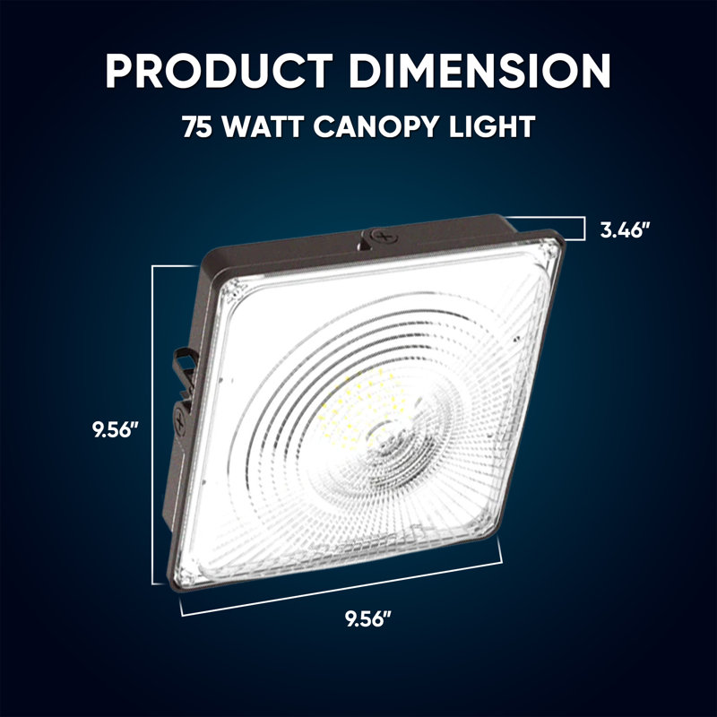 Dimmable Square Canopy Light, Bronze