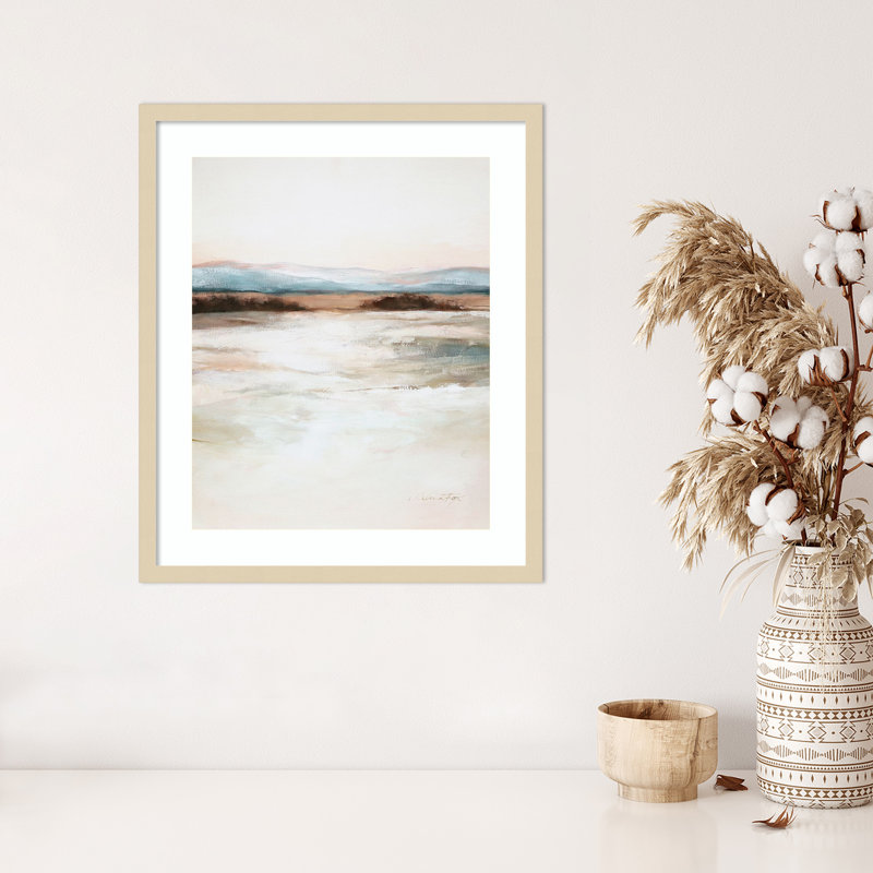 «Distant Blue Horizon» par Wood, reproduction d'art encadrée, H 25 po x l 21 po