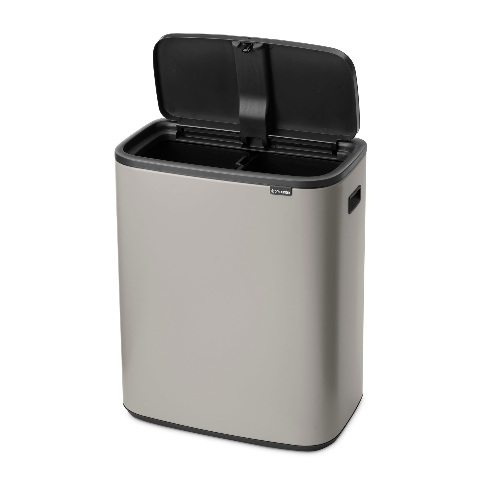 Brabantia Bo Touch Top Dual Recycling Can, Soft Gray