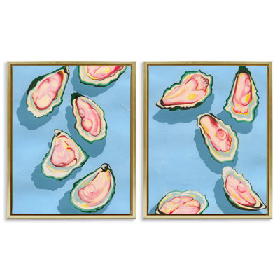 Ensemble de 2 toiles flottantes Fresh Oyster Appetizer encadrées par Grace Popp