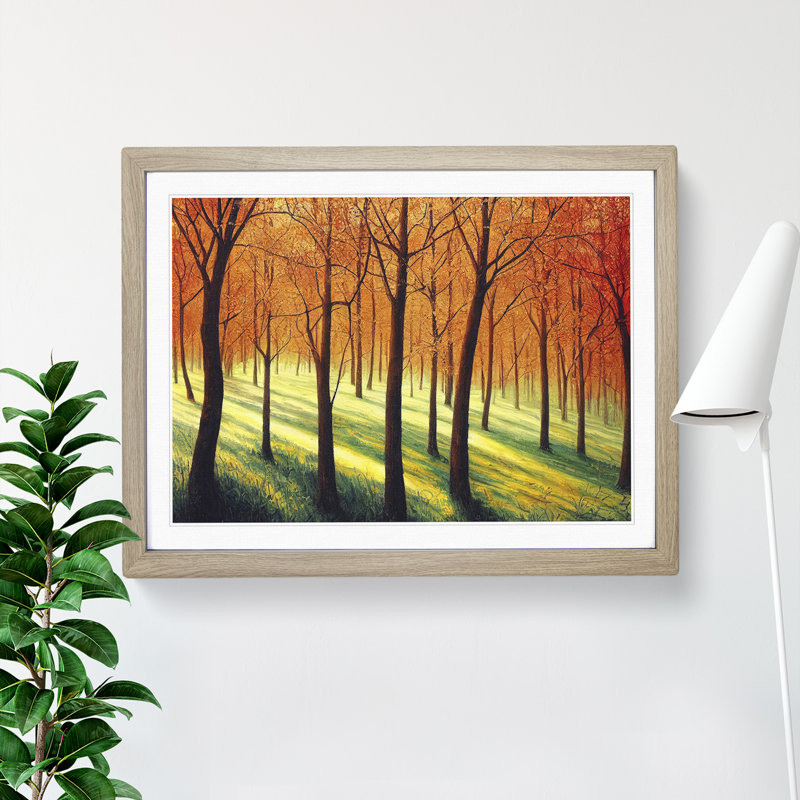 Spring Forest Sunlight - Framed Print, Oak, 25cm H x 34cm W x 2cm D