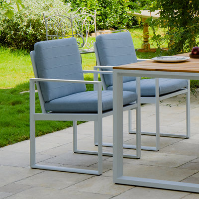 4 chaises de patio pour l'extérieur avec coussins de la collection Alexander