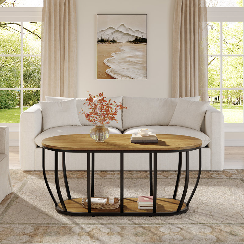 Floor Shelf Coffee Table with Storage