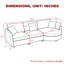Canapé modulaire 3 pièces 107,8 po Chenille