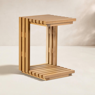 Pravin 14" Eucalyptus Patio Side Table