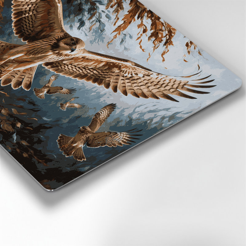 Oiseaux, épinette européenne, art mural brun, H 288 po x l 432 po x P 0,05 po