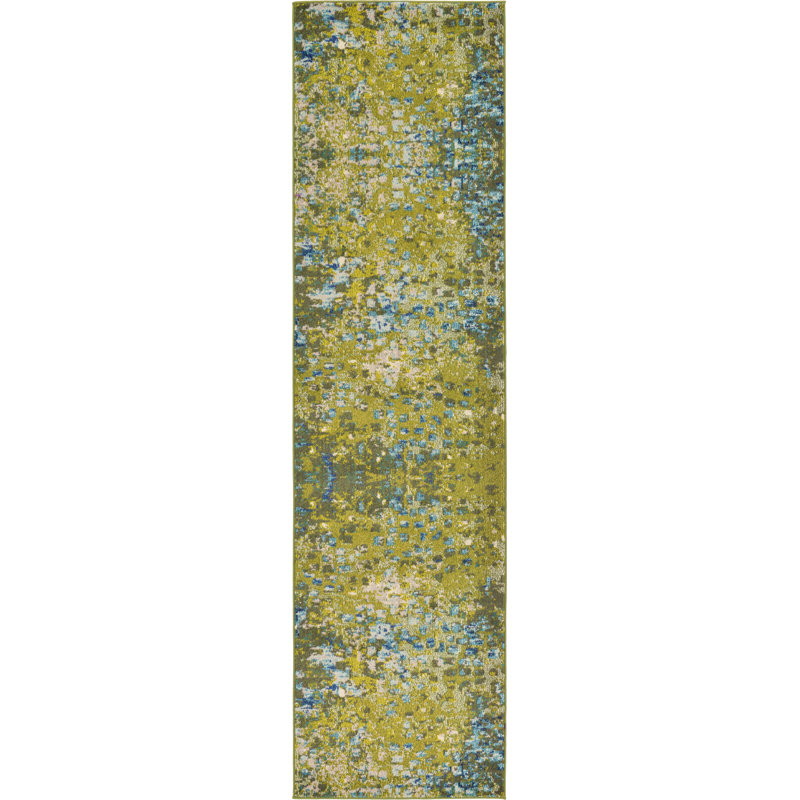 Auyeung Washable Abstract Indoor Rug, Runner 2'7" x 10'
