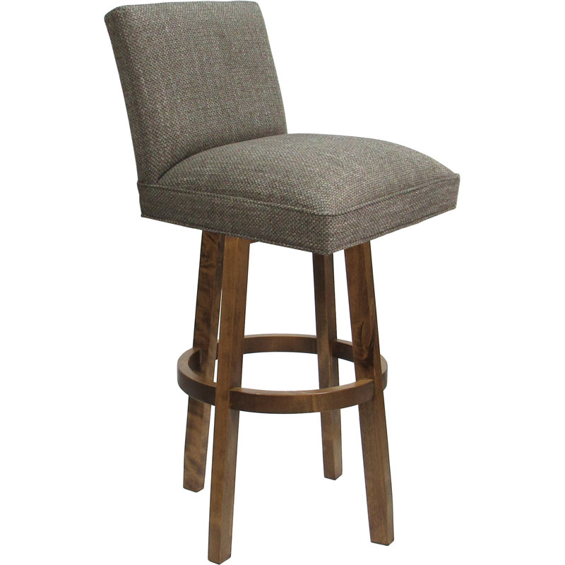 Swivel Wood Stool, Mojave Gray Seat/Mocha Base, Bar Stool (30” Seat Height)