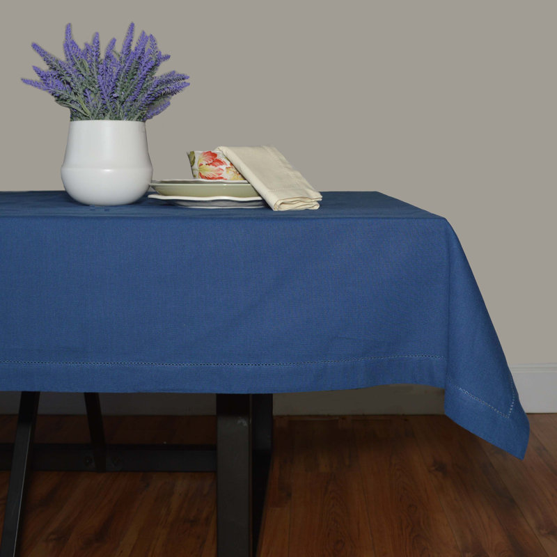 Adérito Solid Color 100% Cotton Tablecloth, 60" x 84", Navy
