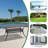 Rectangular Metal Outdoor Dining Table With Umbrella Hole , 58'' in. W 35'' in. D