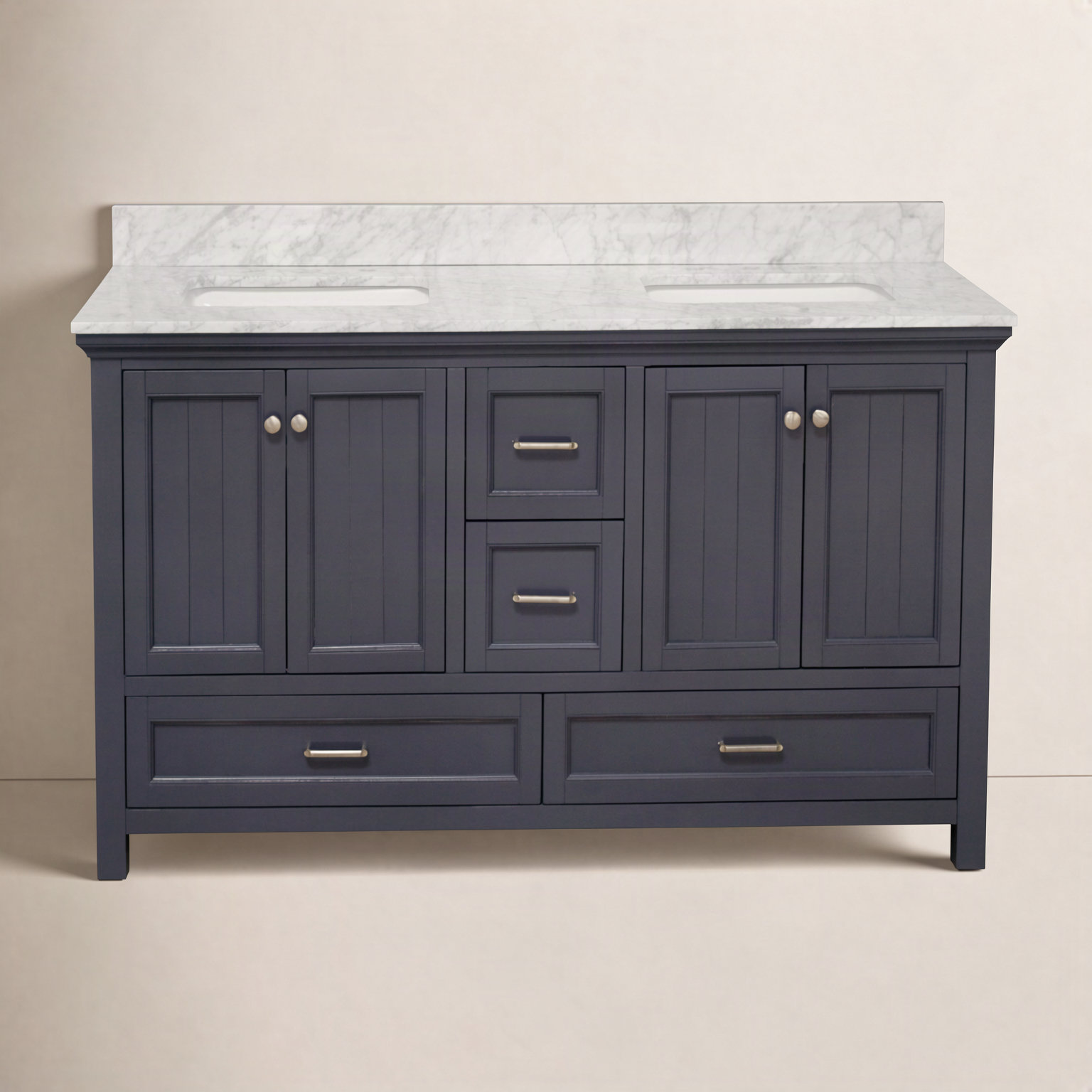 Maven 60'' Double Bathroom Vanity, Marine Gray