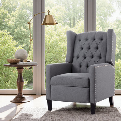 Fauteuil inclinable manuel à oreilles Classic Comfort avec réglage en 3 positions et structure en bois massif