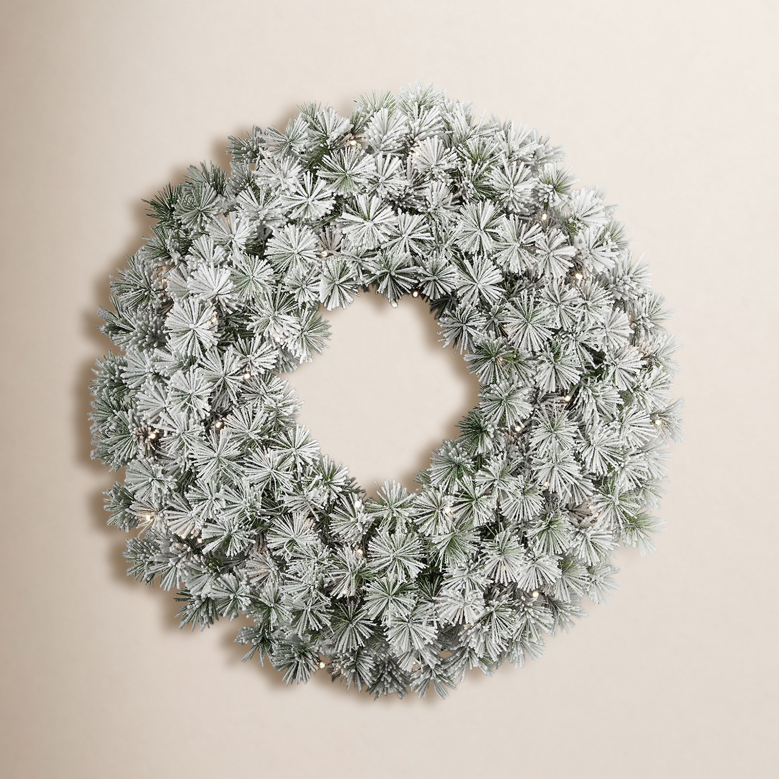 24" Flocked Winter Fir Wreath
