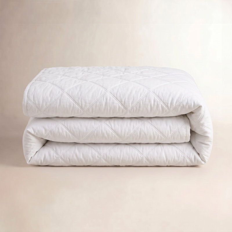 Diamond-Stitched Organic Cotton Comforter, Twin Comforter, Alpine White