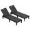 Chaises longues d'extérieur 2 pièces avec dossier réglable