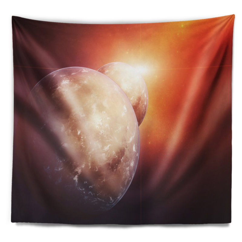 Spacescape avec tapisserie étoile montante, H 32 po x l 39 po