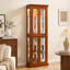 Cabinet Curio avec tablettes réglables et panneau arrière en miroir, portes en verre trempé (6 niveaux) (ampoule E26 non incluse)-282413174