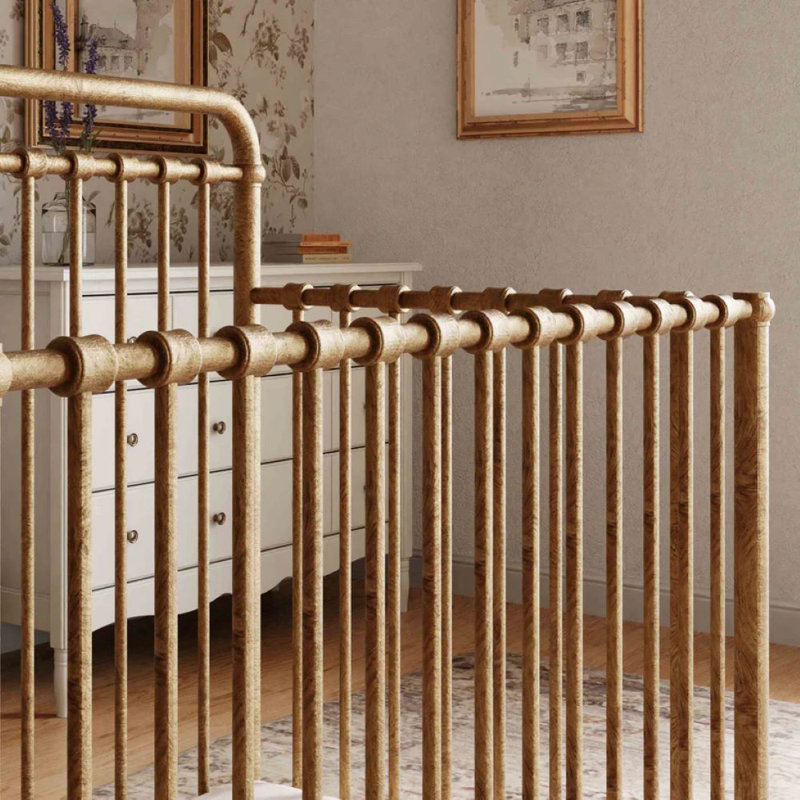 Winston 4-in-1 Convertible Mini Crib, Vintage Gold