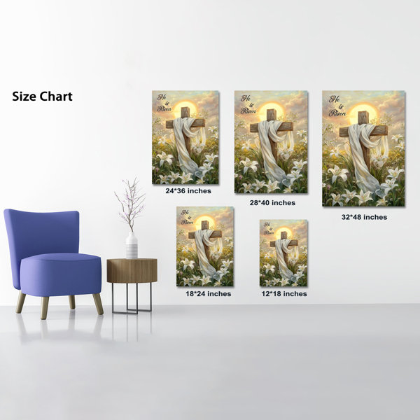 The Holiday Aisle® Easter Canvas Wall Decor Inspirational Christian Art ...