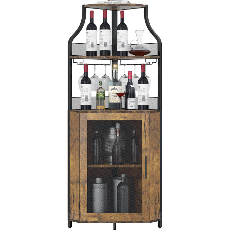 12.7 cm Iron Wine Bar Cabinet, Brown