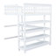 Lit mezzanine double Space avec bureau blanc et tablettes de rangement - aspect classique-1391670599-1391670598