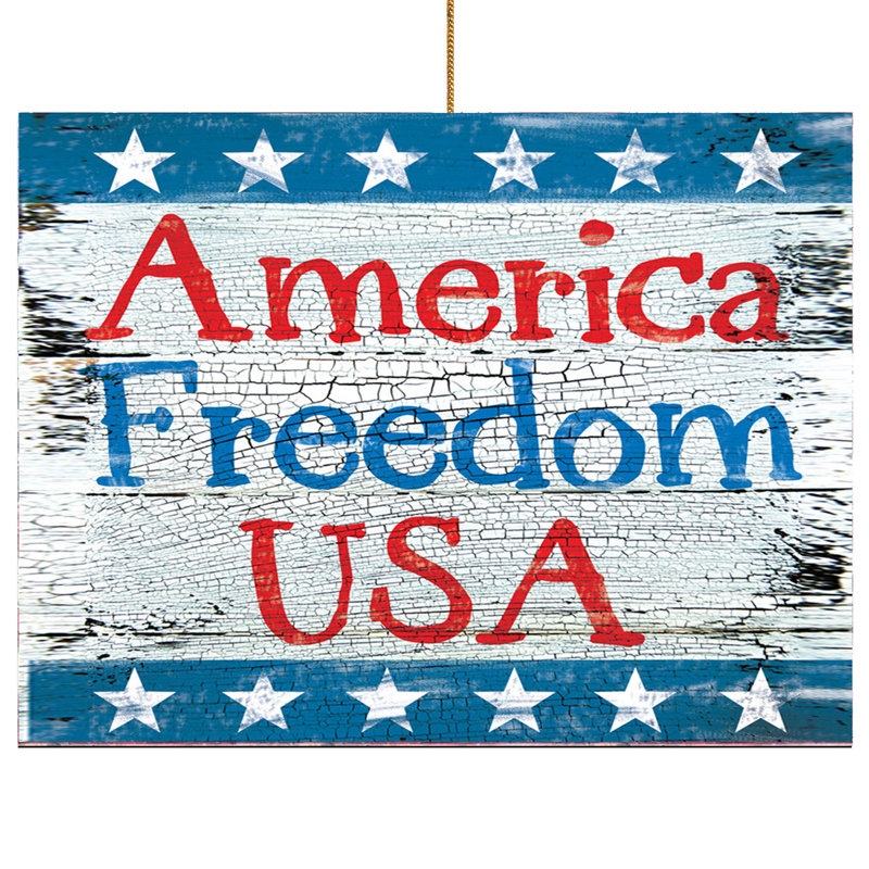 Aimants en bois rustique en forme de liberté american, Aimant