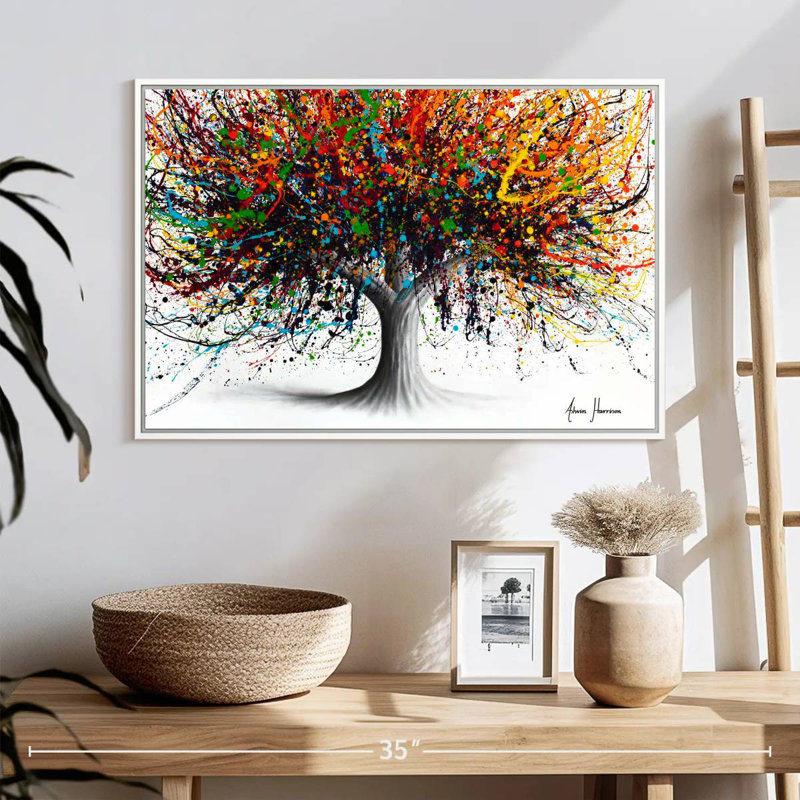 Arbre Festival, Cadre flottant blanc, 25 po x 17 po