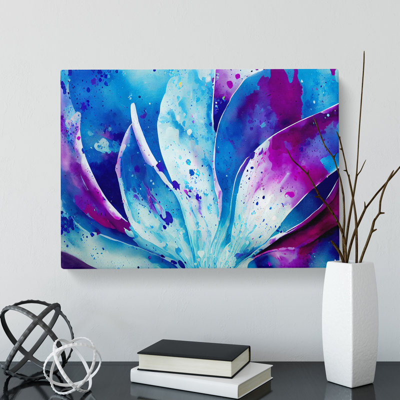 Bluebell Flower Splash Vol.2 Abstract - Wrapped Canvas, 35cm H x 50cm W x 3cm D