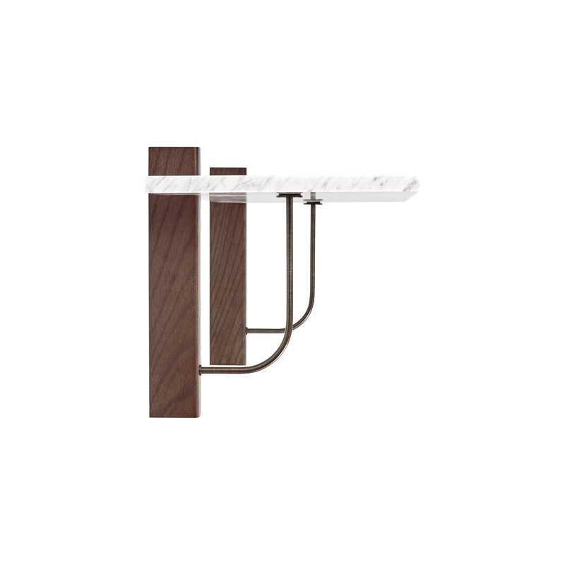 Corbel Shelf, Long, White/Dark Stained Oak