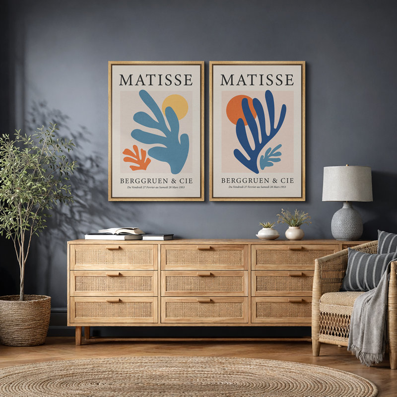 Oeuvre d'art classique "Henri Matisse Berggruen And Cie, H 36 po x l 48 po x P 1,5 po, Brun