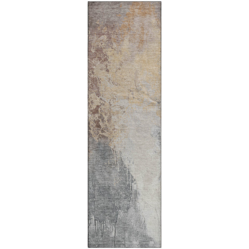 Premium Machine Washable Stallings AMF1842 Abstract Rug, Runner 2'3" x 7'6"