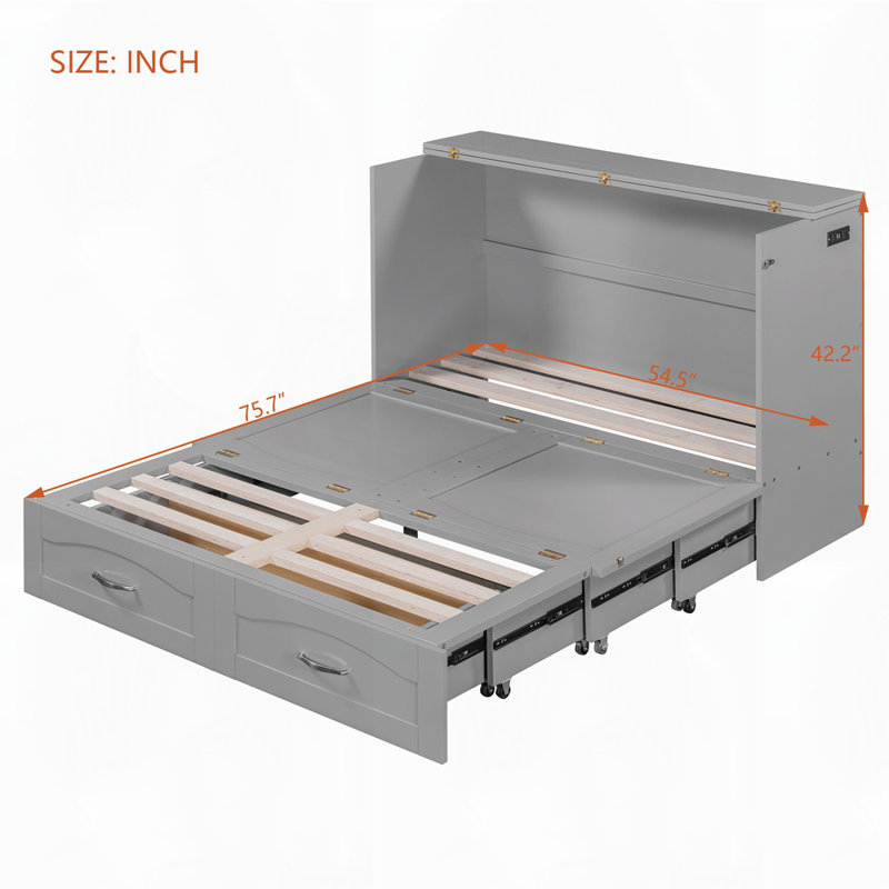 Pulley Structure Design Murphy Bed Wall Bed, Gray
