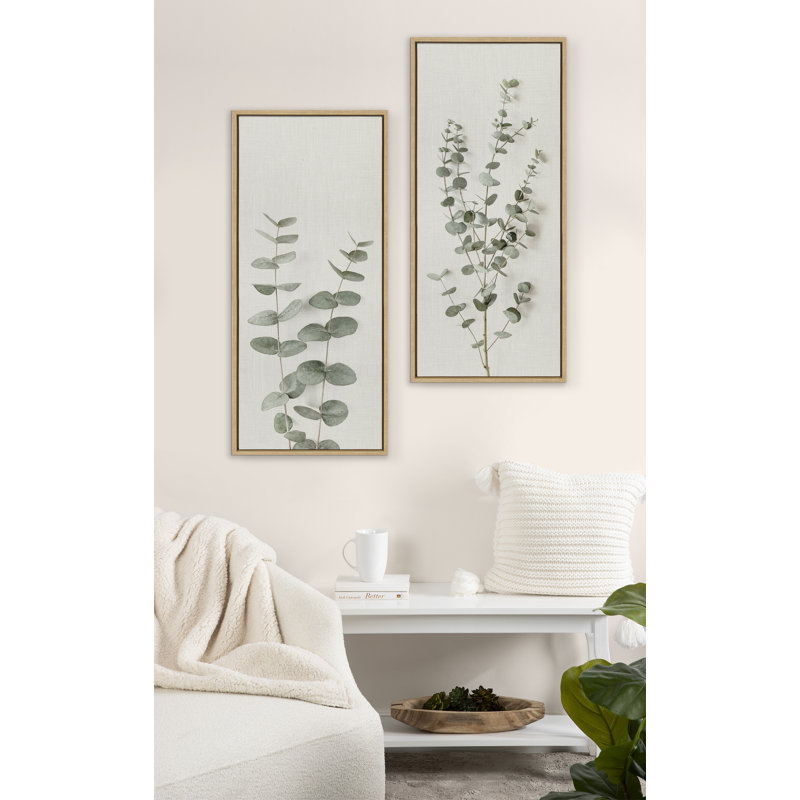 «Eucalyptus Botanical I» par The Creative Bunch Studio, reproduction d'art sur toile encadrée, Naturel, 18 x 40
