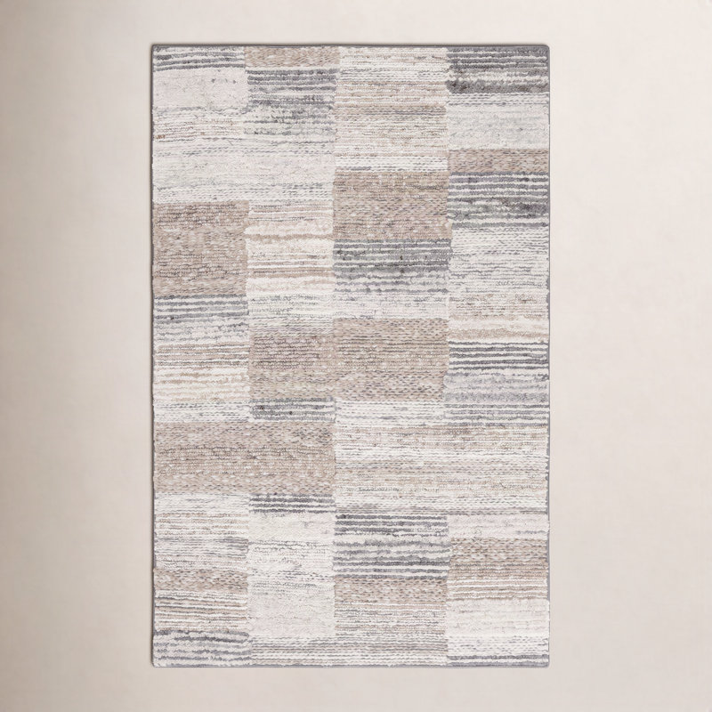 Tapis géométrique tissé à la main Wyly, Rectangle 4 pi x 6 pi