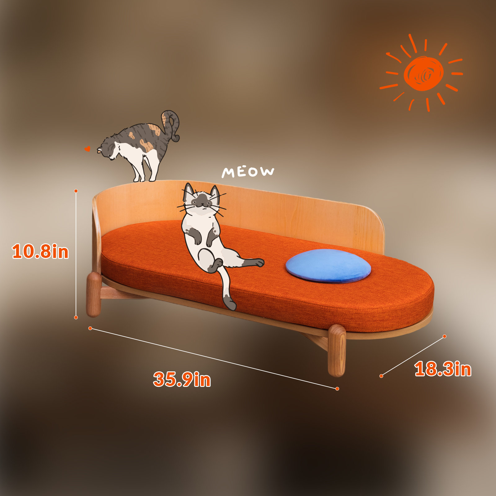 Azel Wooden Pet Sofa Couch