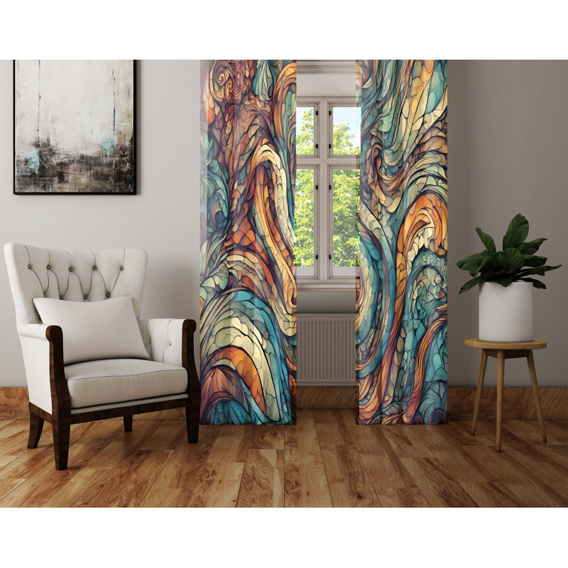 Semi Sheer Curtain Pair, 56" W x 78" L
