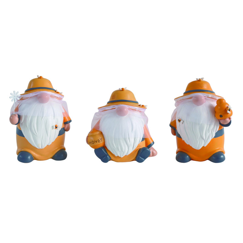 Ensemble de 3 figurines de gnome en résine