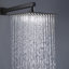 Système de douche pour salle de bain noir mat - Tête de pluie de 12 po. Meuble de luxe mural. Corps en laiton pour boire de l'eau salubre. Ajustement à une poignée. 2 têtes, valve à disque en céramique. Bras de 15,75 po, robinet à boyau de 59 po