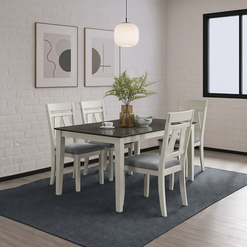 Ensemble repas avec chaises, 7 pièces : table, 6 chaises