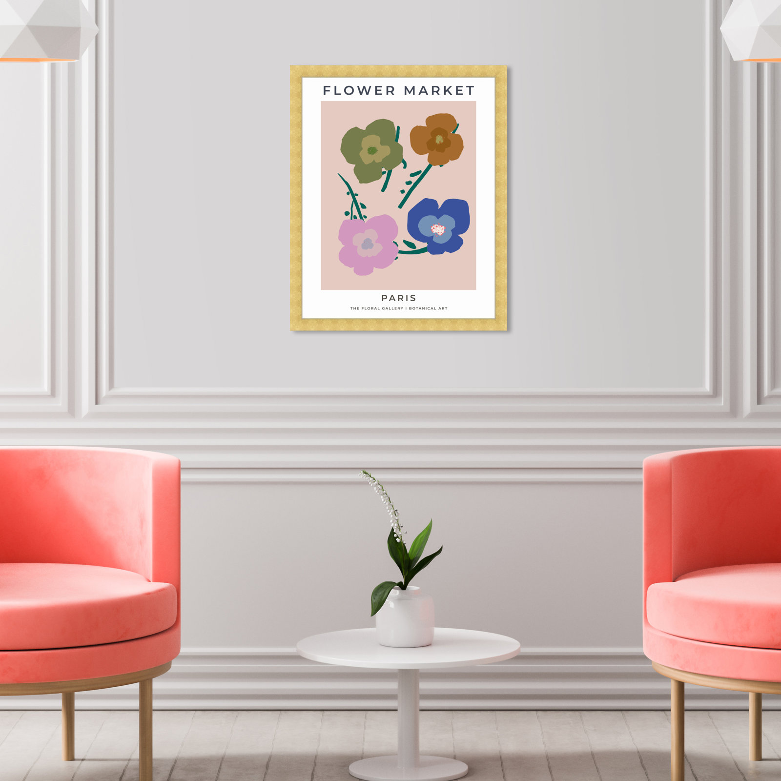 Paris Flower Market by Oliver Gal, 22" H x 18" W, Gold