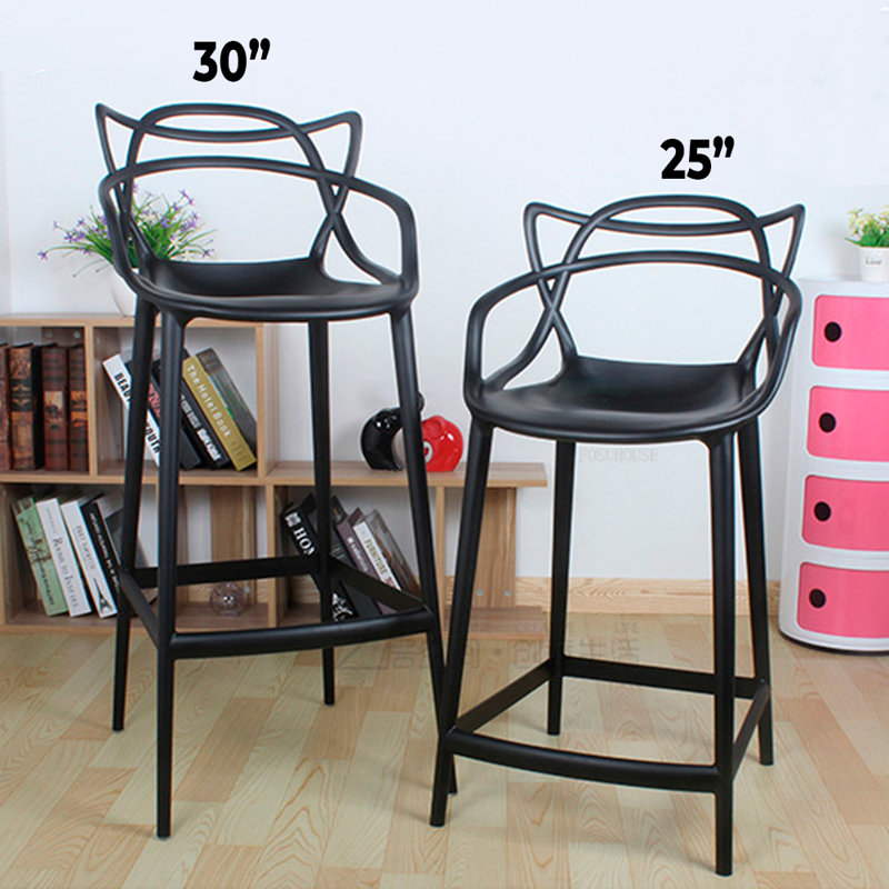 Tabouret Alldredge, Noir, Tabouret de comptoir (siège d'une hauteur de 26 p