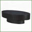 Table basse ovale peu encombrante pour le salon, panneau de fibres à densité moyenne noir moderne, facile à nettoyer et amp; Robuste-418898234