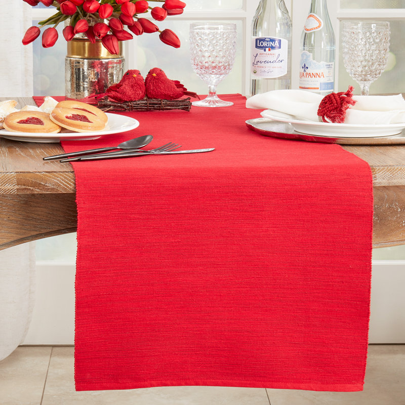 Runner_Long Table Runner With Classic Design, Red