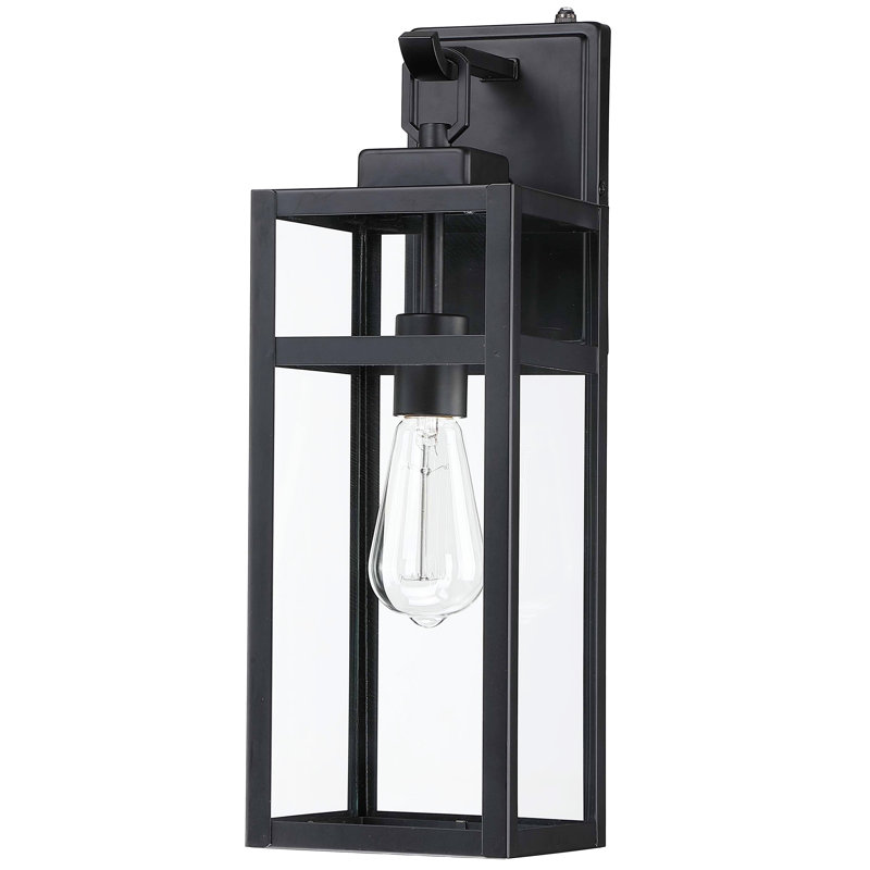 Applique murale en acier Schock avec capteur de crépuscule à l'aube (ensemble de 2), H 5,73 po x L 17,99 po x l 5,93 po