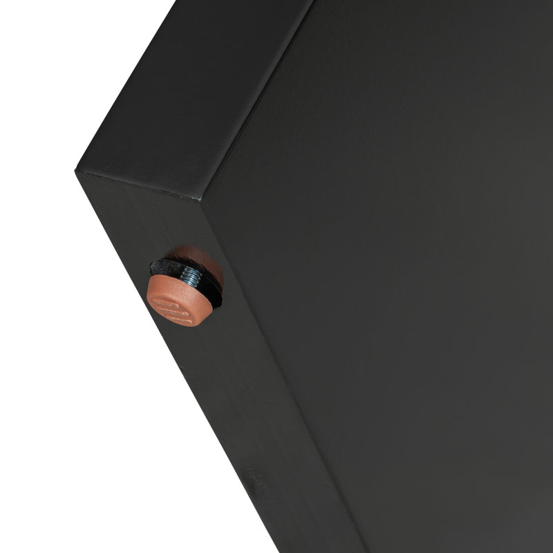 Console géométrique de 60 pouces avec finition peinte et pieds réglables, Noir